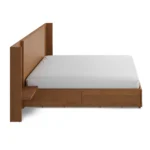 Leif King Storage Bed with Nightstands Set - Smoked Oak