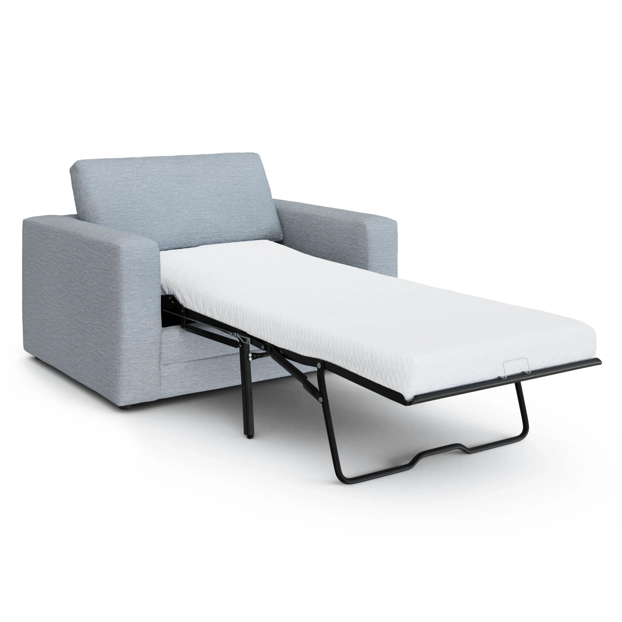 Riley 57.5_ Sleeper Chair - Silver Light Blue - Image 4