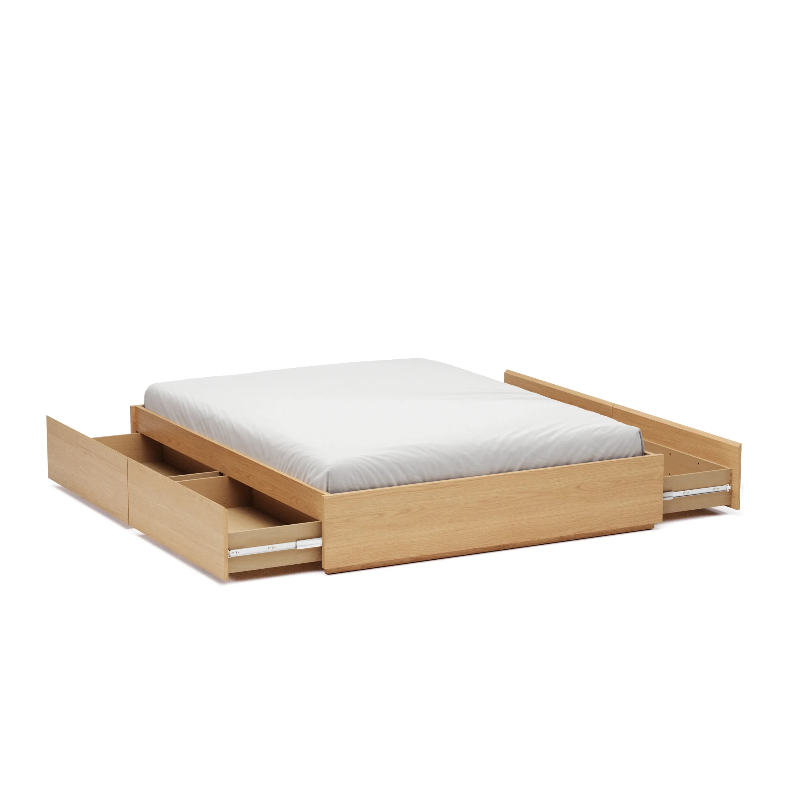 Leif Queen Platform Storage Bed - White Oak - Image 3