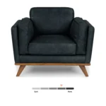 Timber 41_ Leather Lounge Chair - Charme Black
