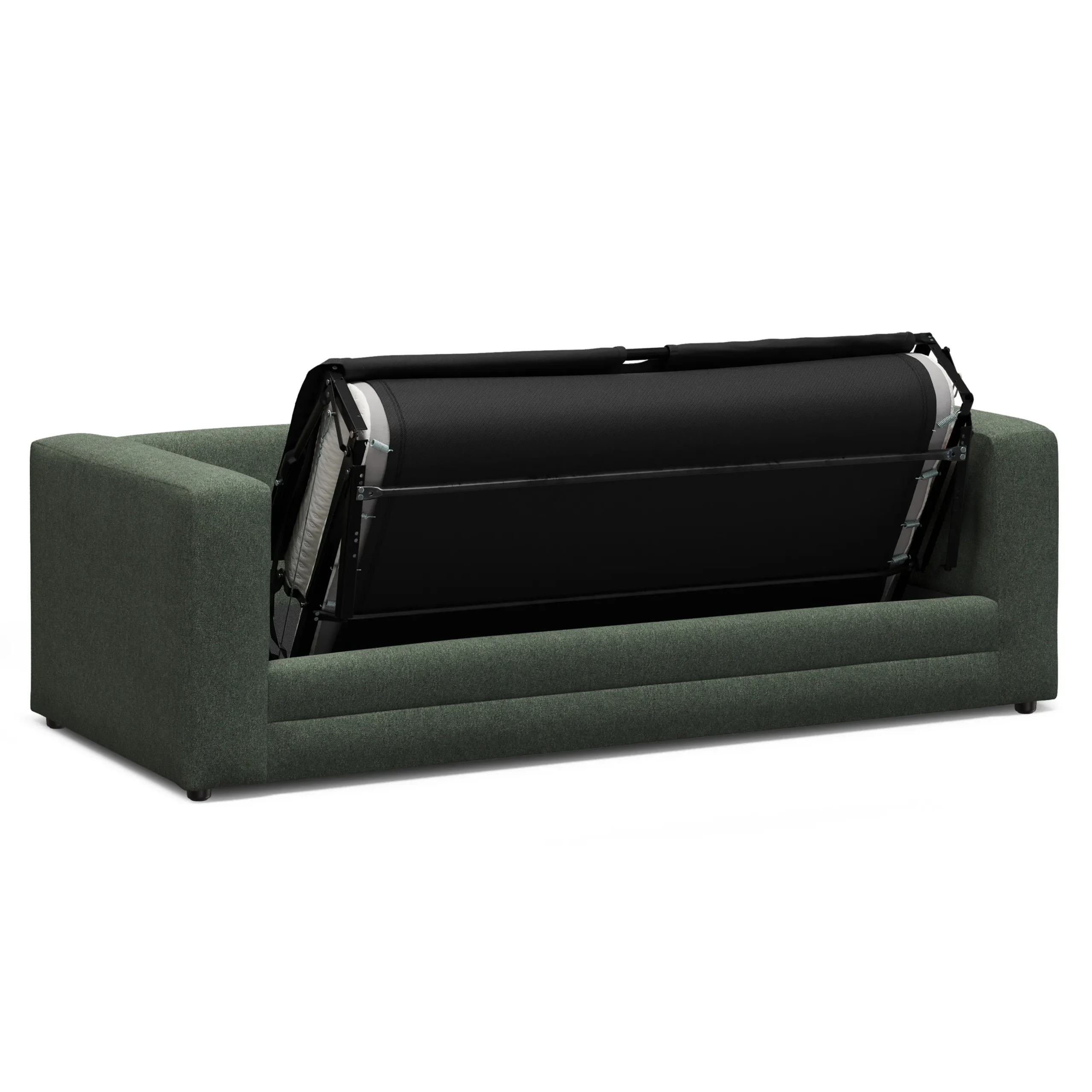 Riley 84_ Sofa Bed - Green Wool Bouclé - Image 5