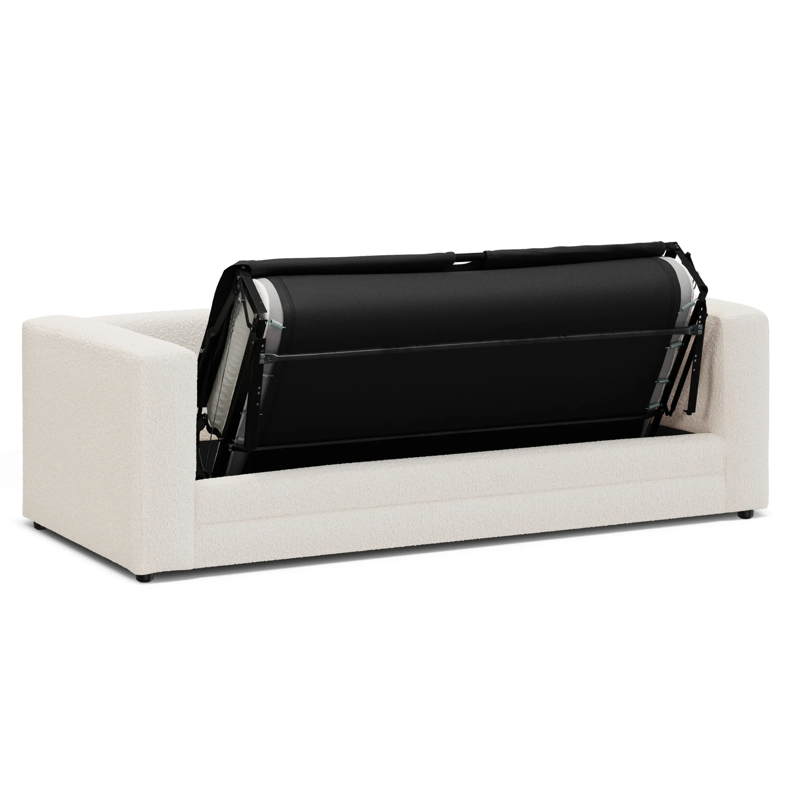 Riley 84_ Sofa Bed - Ivory Wool Bouclé - Image 5