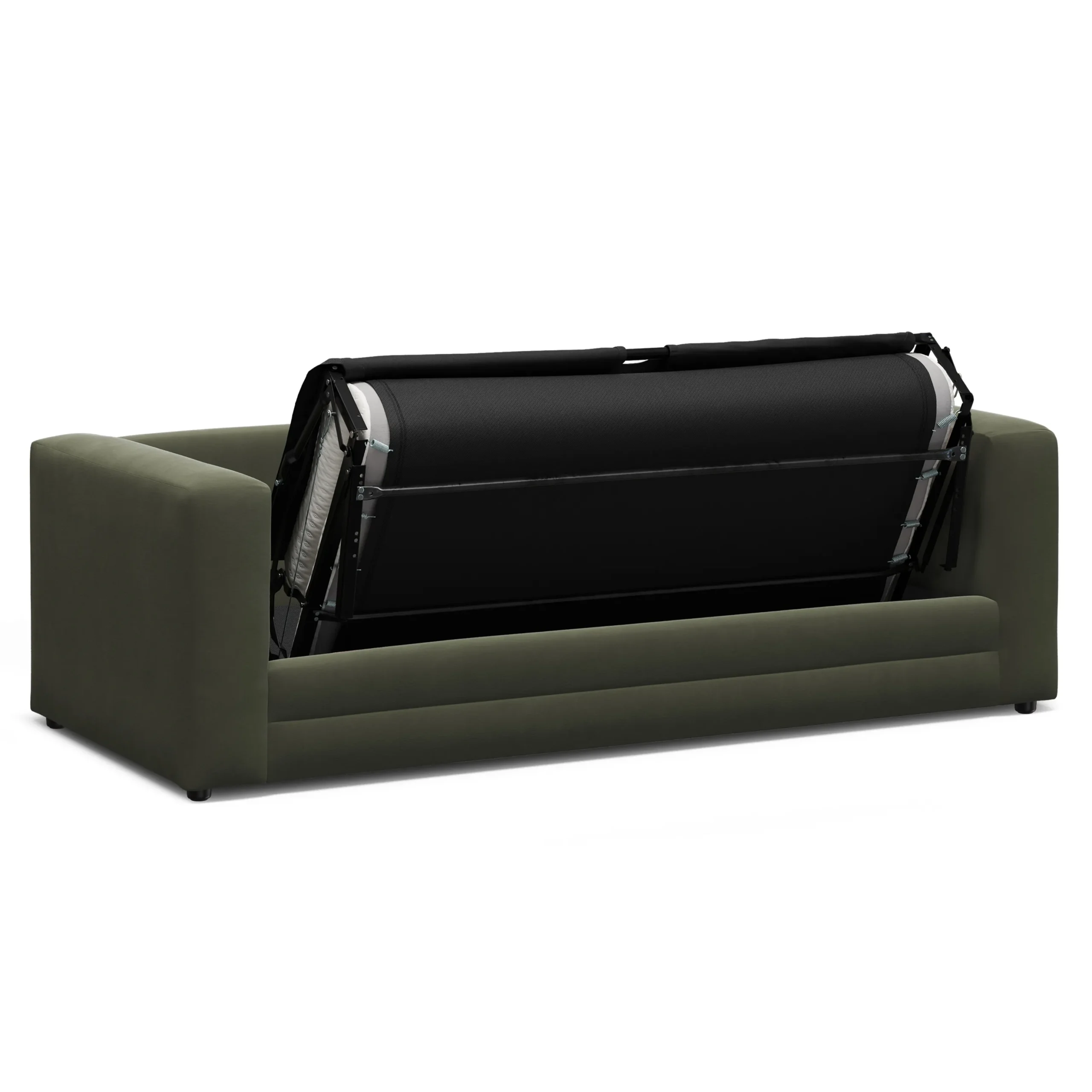 Riley 84_ Velvet Sofa Bed - Hale Fir Green - Image 5
