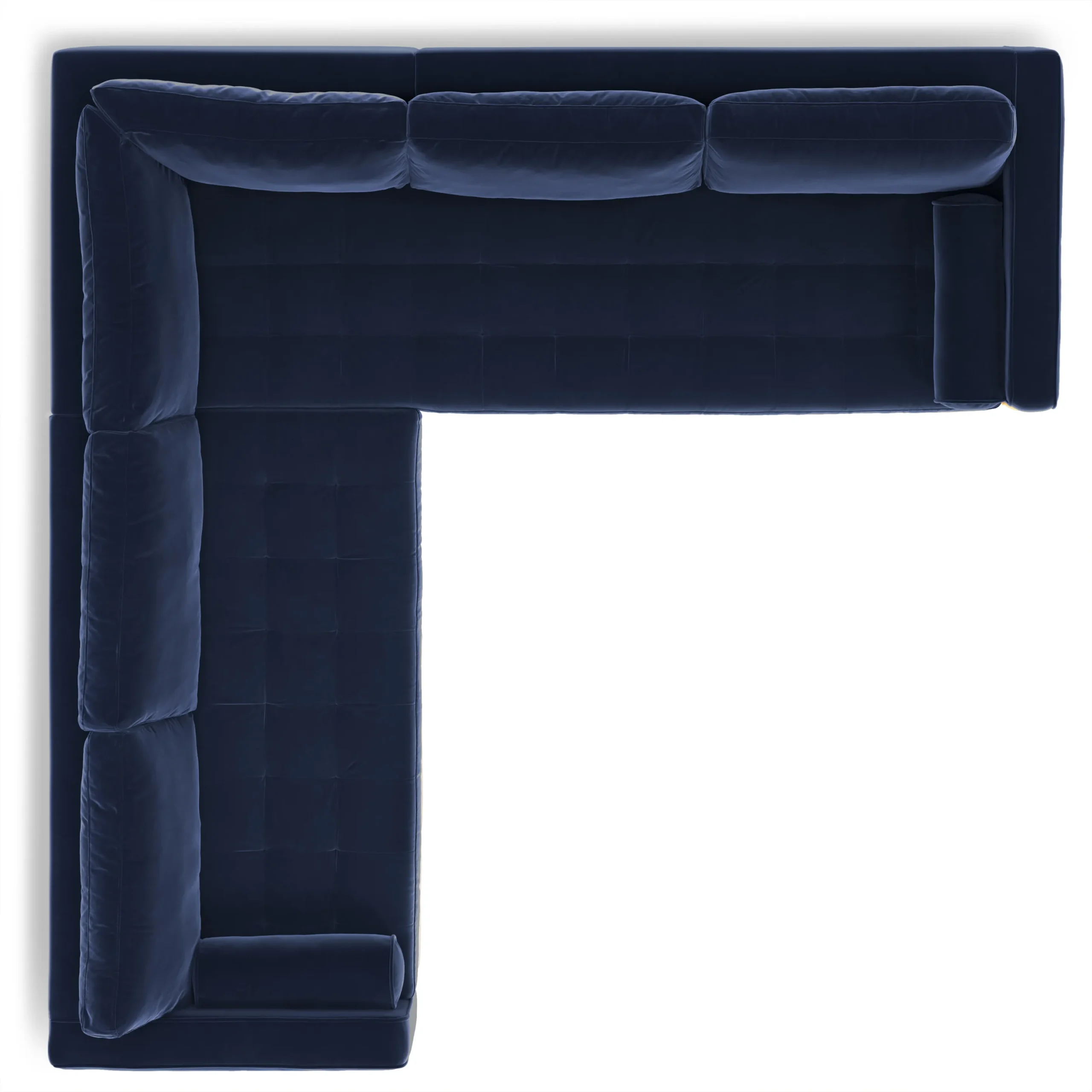 Sven 107_ Tufted Velvet Corner Sectional - Plush Cascadia Blue - Image 6