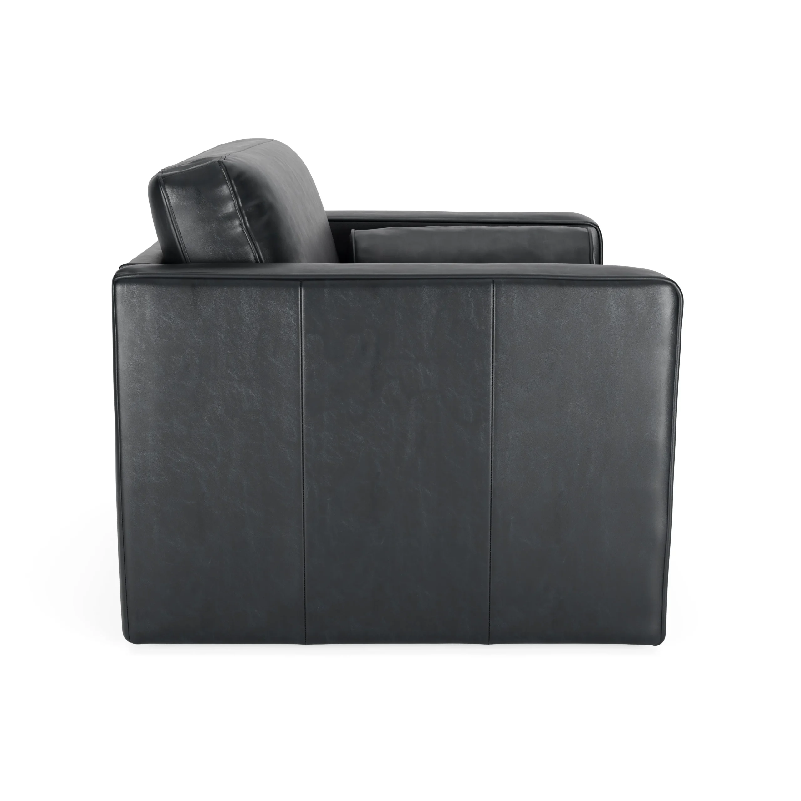Sven 45.5_ Tufted Leather Sleeper Chair - Oxford Black - Image 6