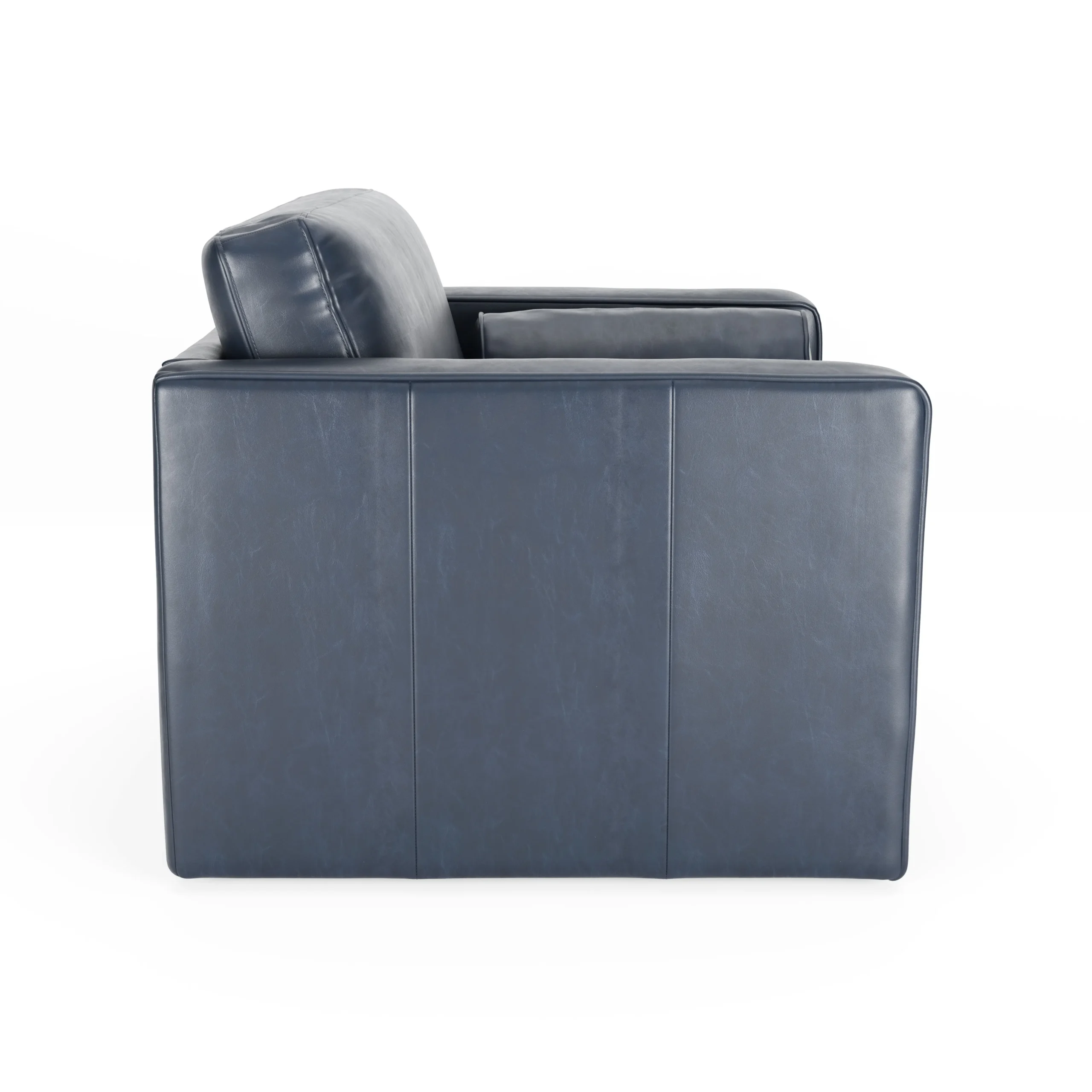 Sven 45.5_ Tufted Leather Sleeper Chair - Oxford Blue - Image 6