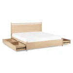 Lenia King Panel Storage Bed - White Oak
