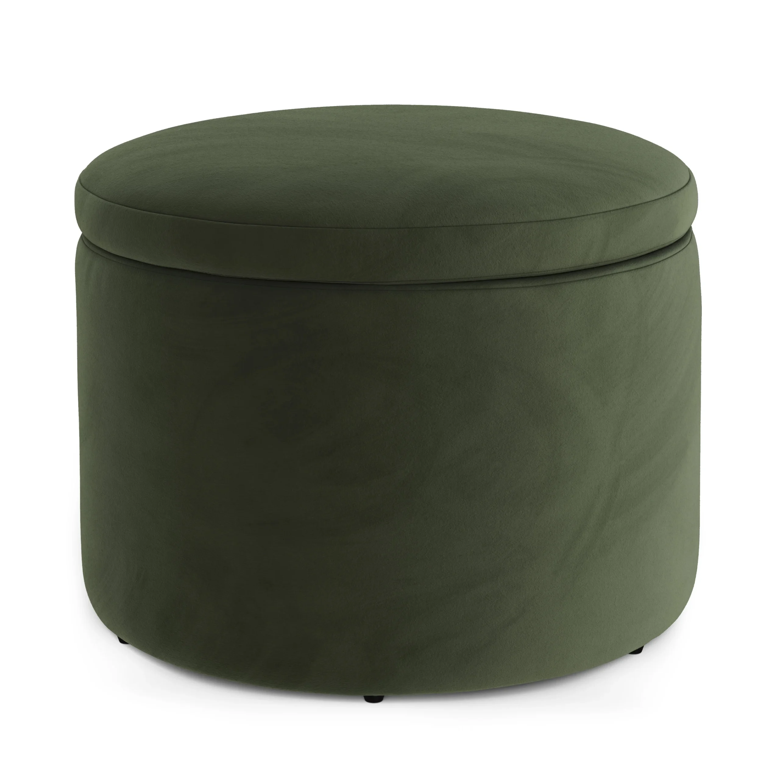 Benson 23.5_ Velvet Storage Ottoman - Hale Fir Green - Image 9