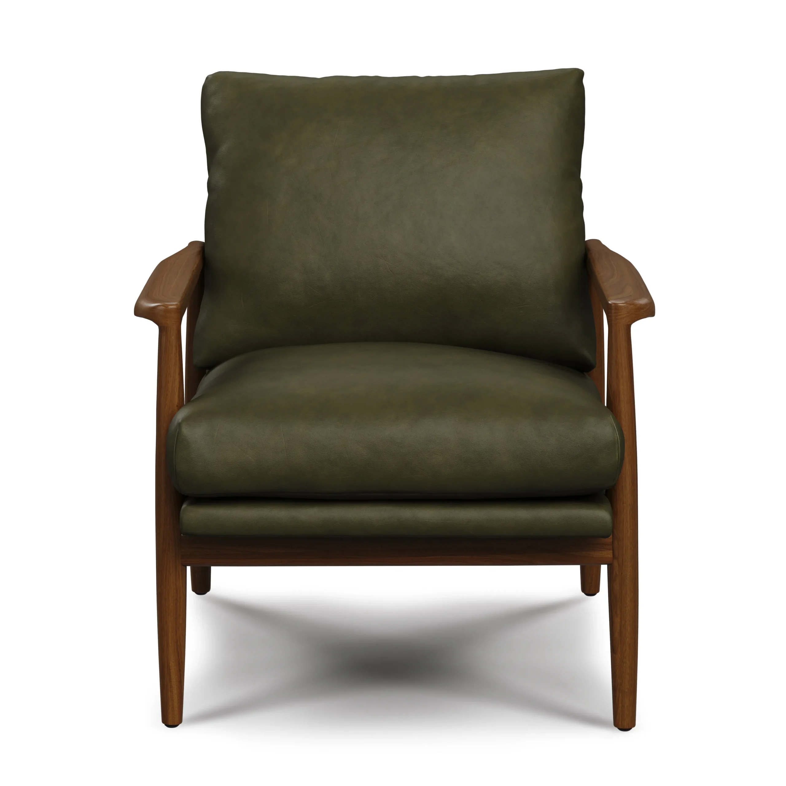 Bavel 26_ Leather Lounge Set - Walnut and Charme Green - Image 13
