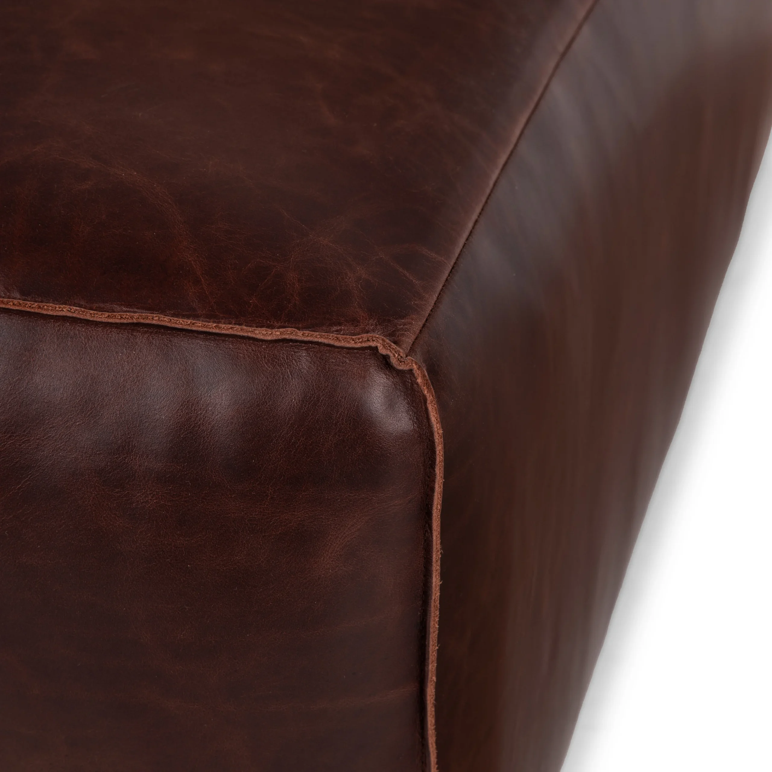 Cigar 47_ Leather Ottoman - Indiana Brown - Image 4