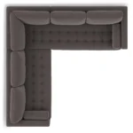 Sven 107_ Tufted Velvet Corner Sectional - Hale Warm Gray