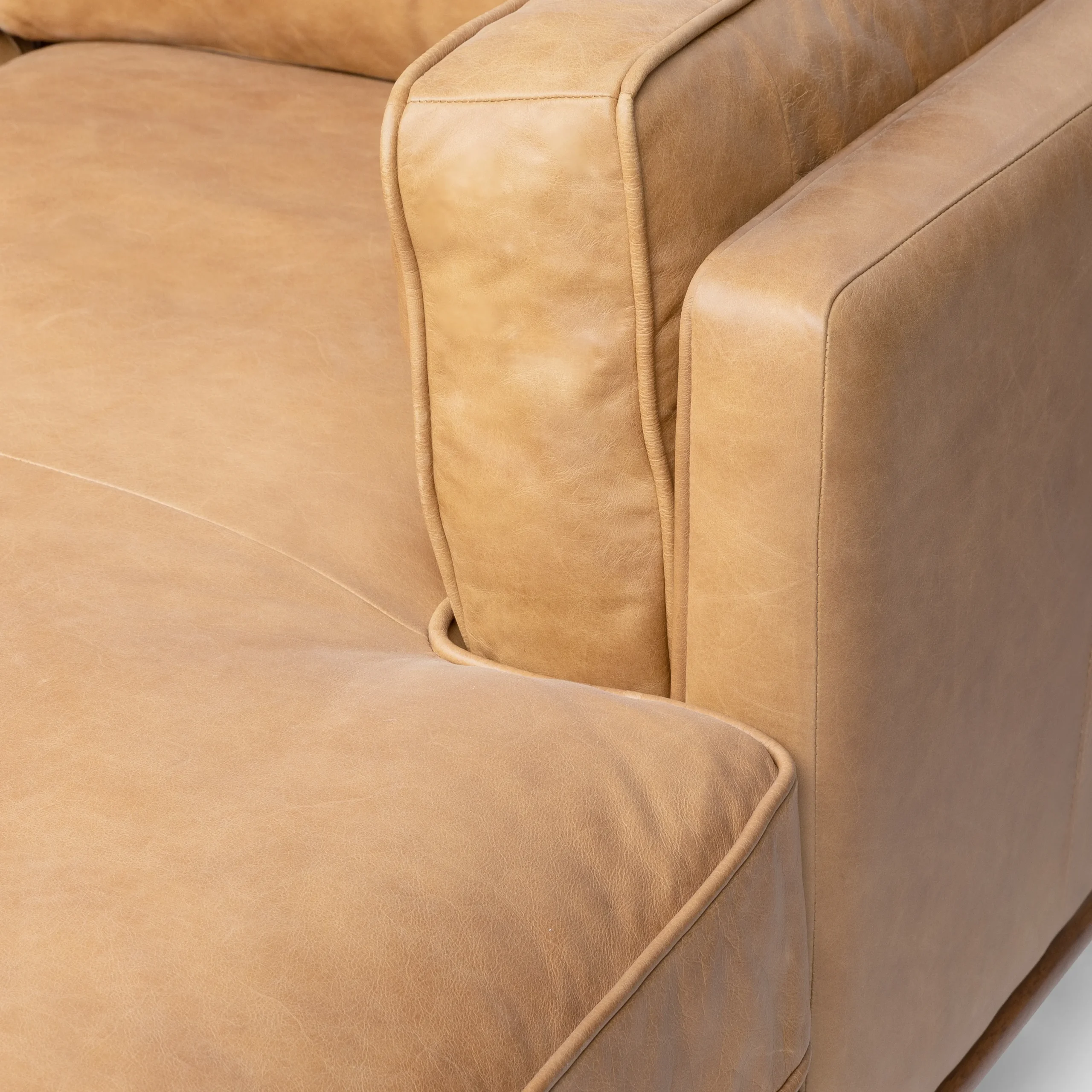 Timber 93_ Leather Right Sectional - Charme Tan - Image 6