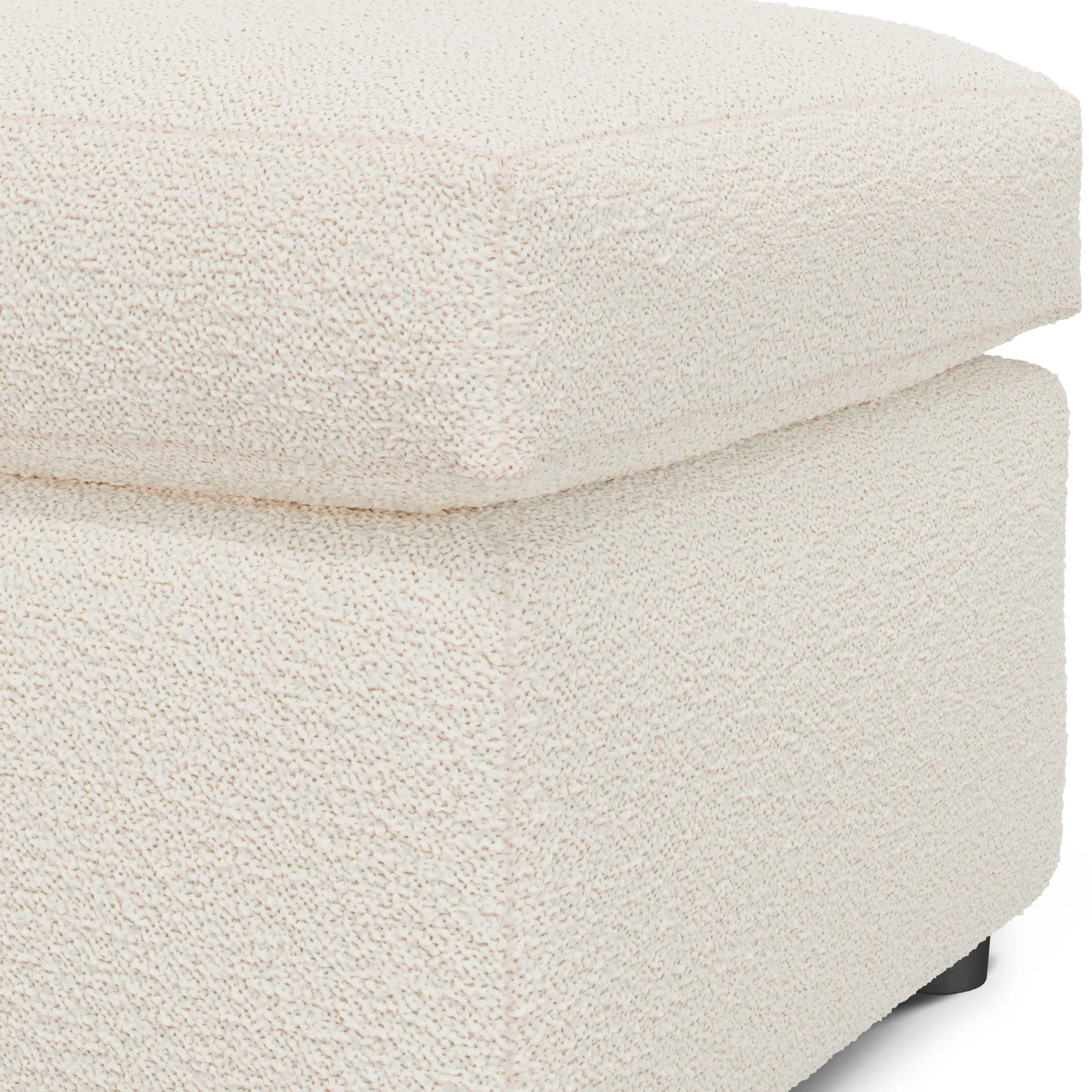 Landry 28_ Ottoman - Ivory Wool Bouclé - Image 6