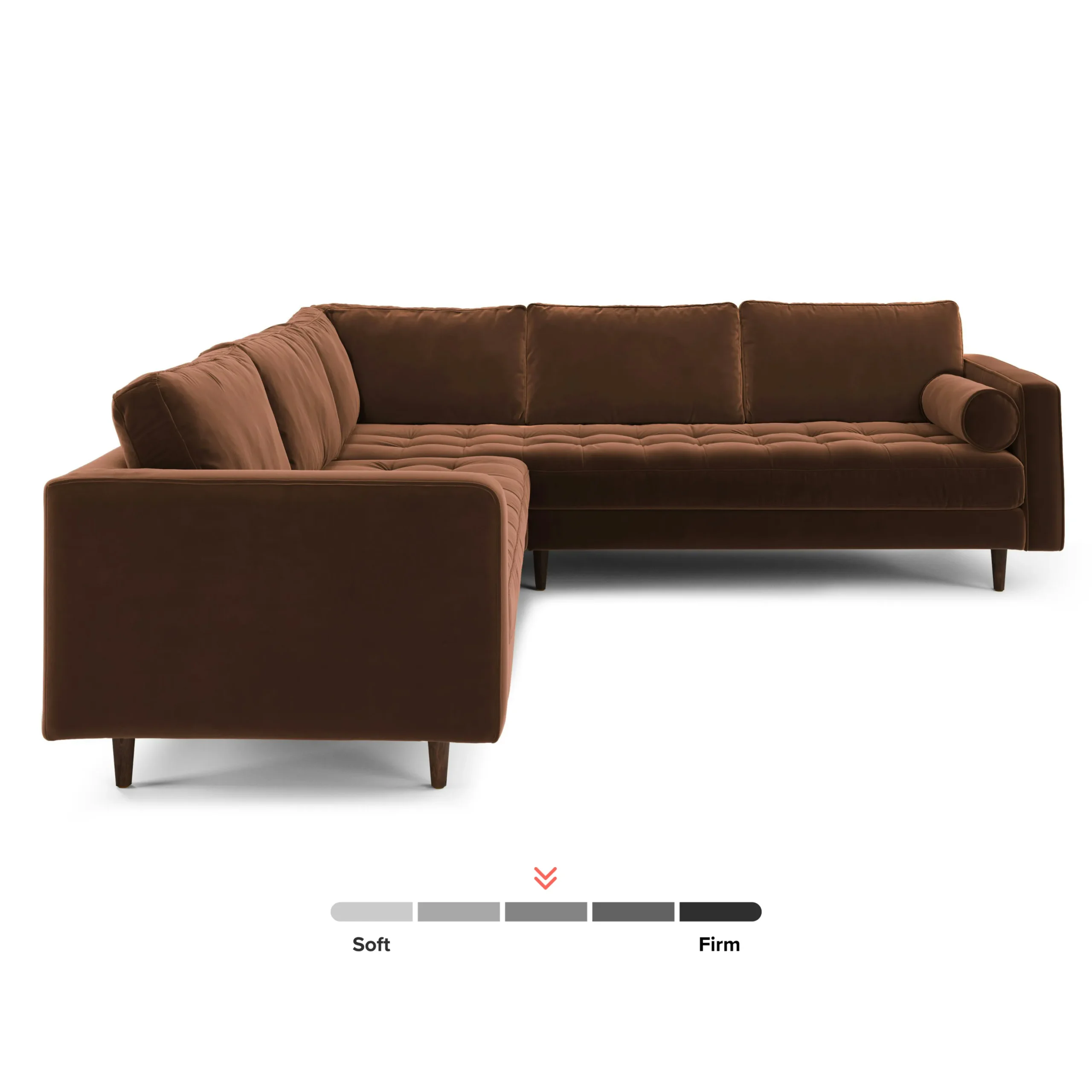 Sven 107_ Tufted Velvet Corner Sectional - Plush Pacific Brown - Image 6