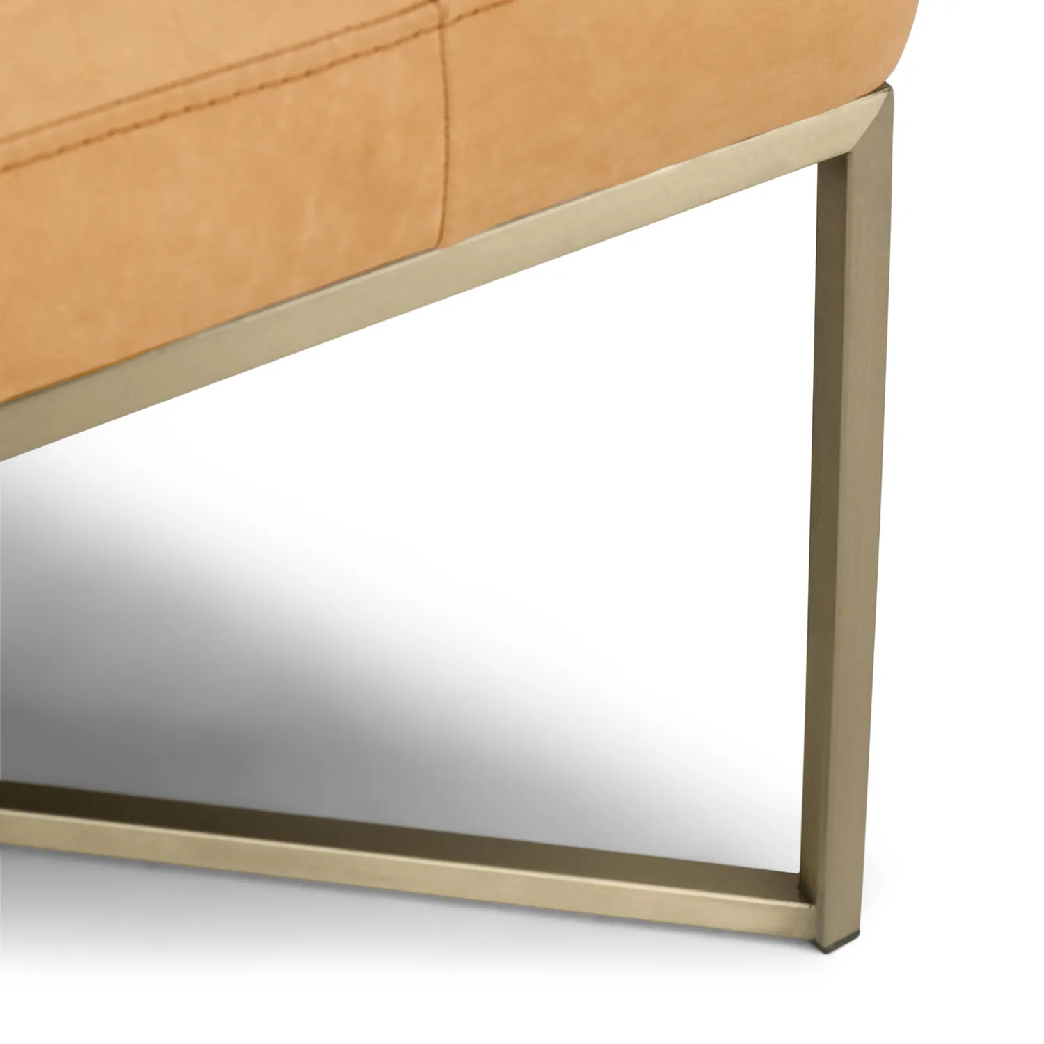 Tablet 47_ Leather Square Ottoman - Charme Tan - Image 6