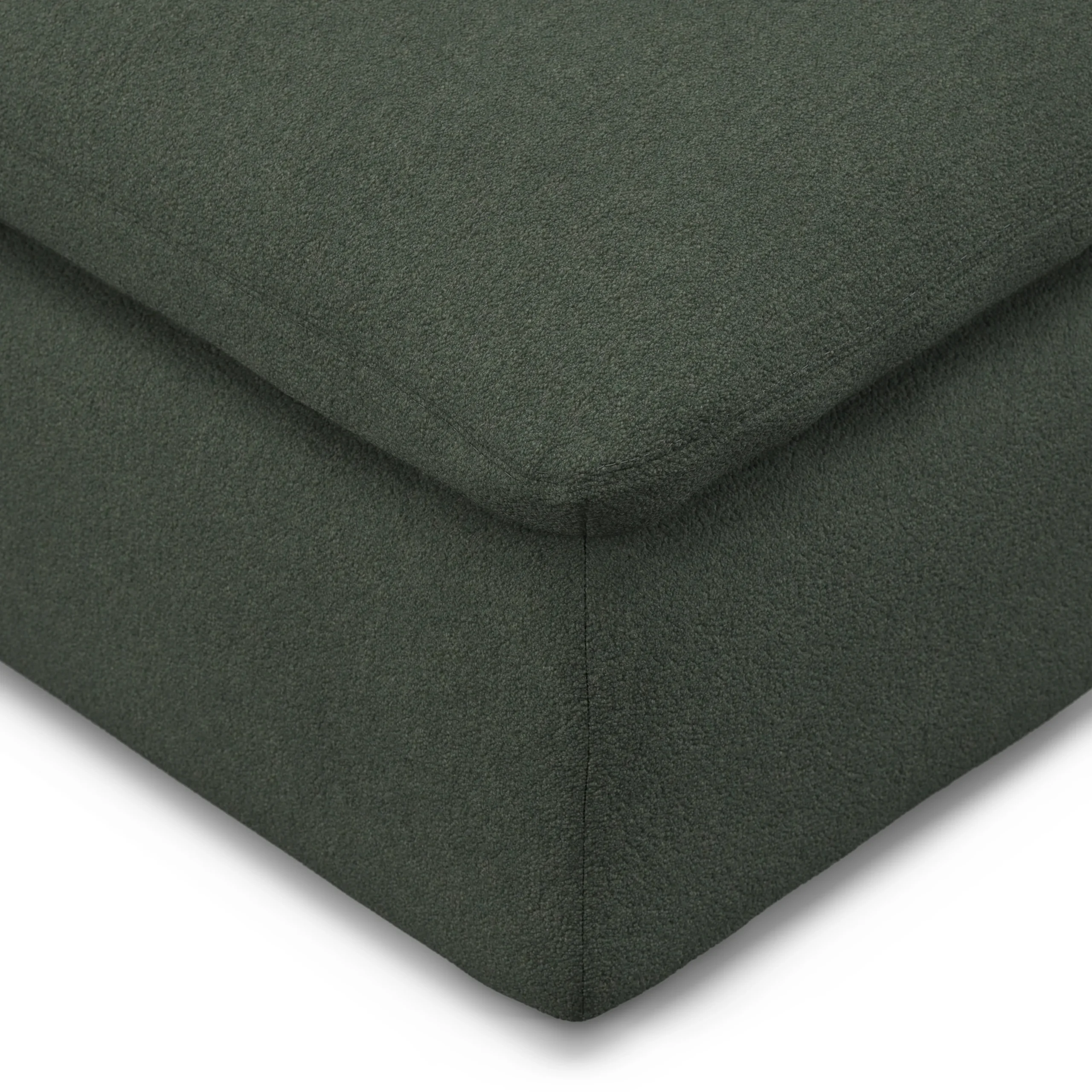 Leigh 41_ Ottoman - Green Wool Bouclé - Image 6