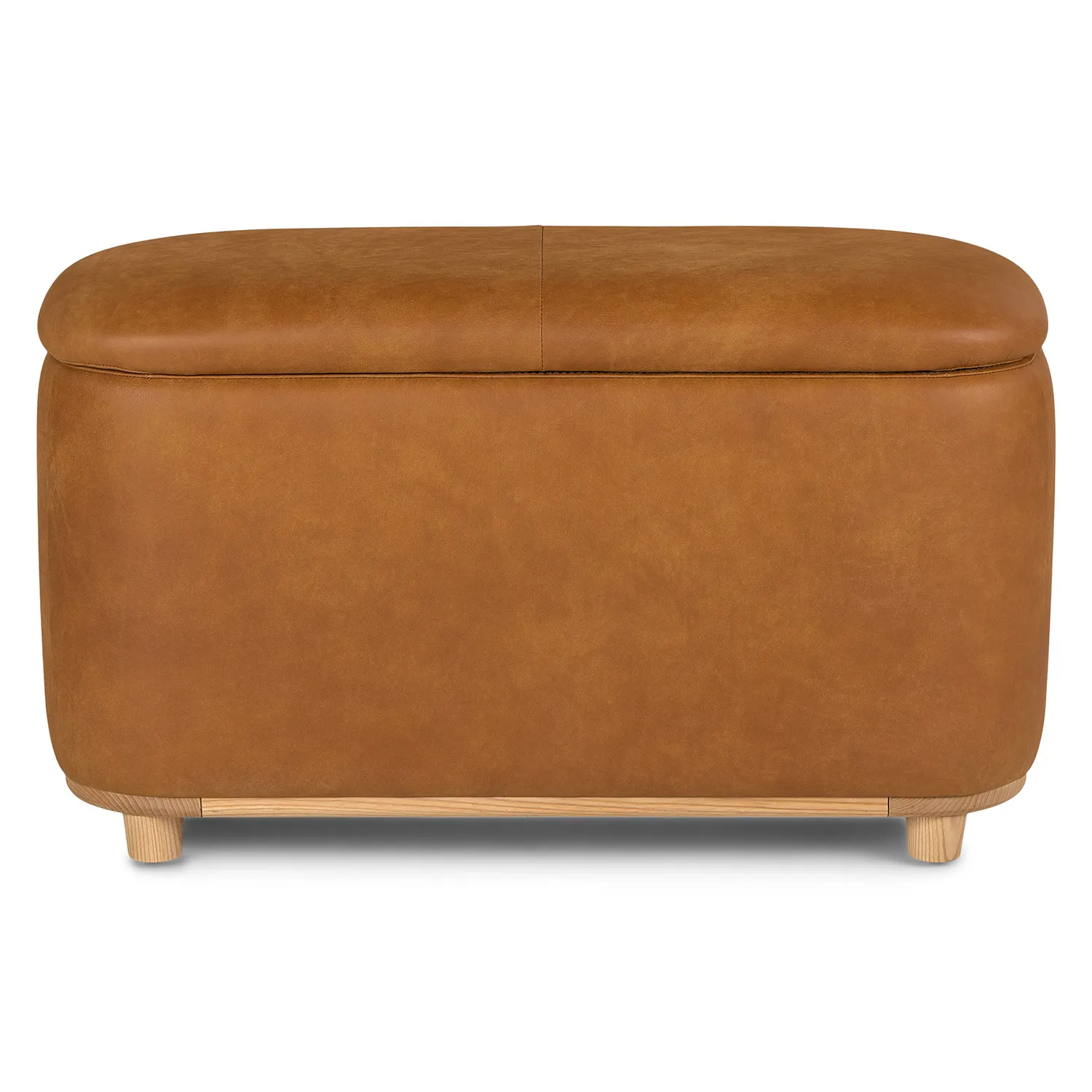Maribo 32_ Leather Storage Ottoman - Rawhide Tan - Image 6