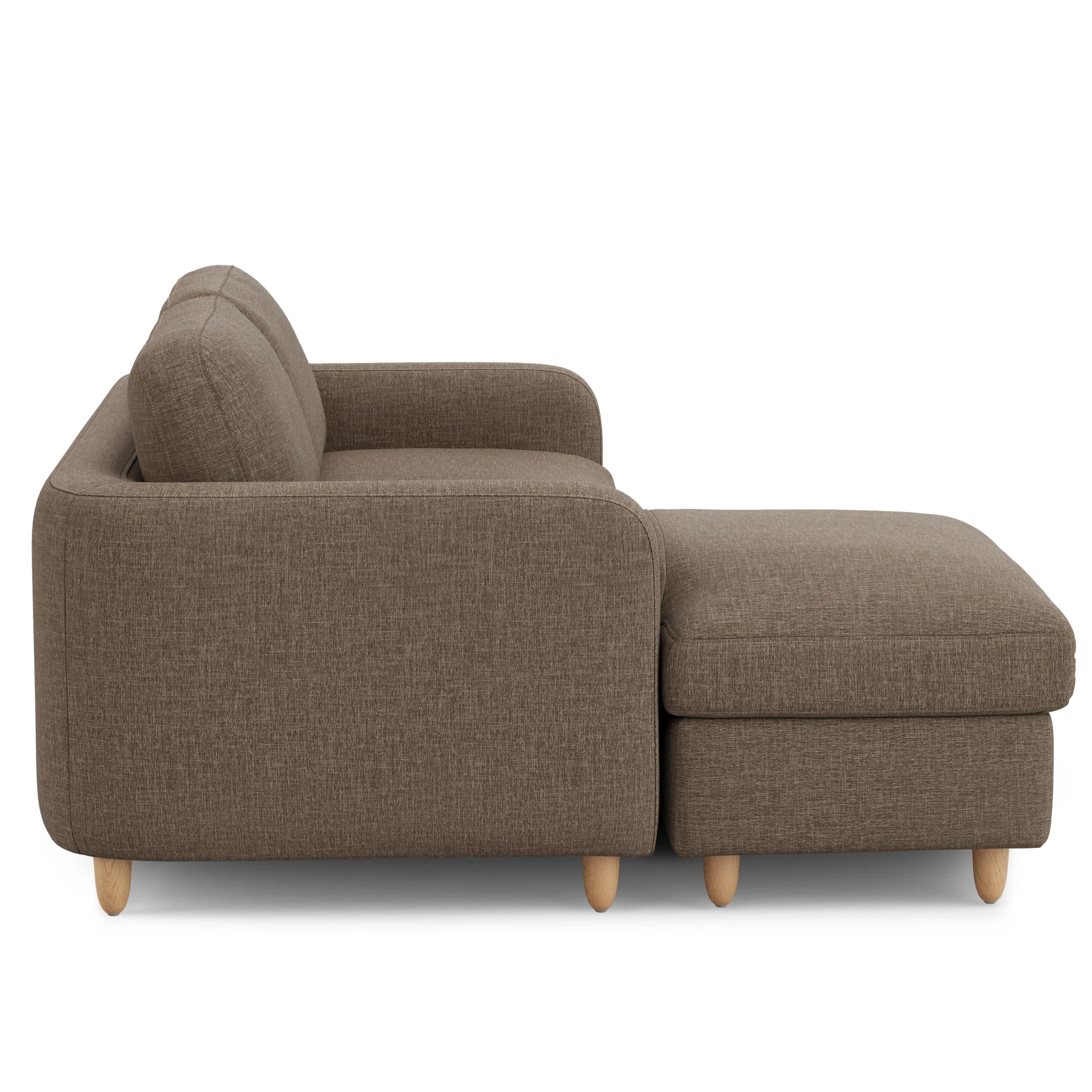 Vati 80_ Left Storage Sectional - Natural Oak and Buckler Brown - Image 6