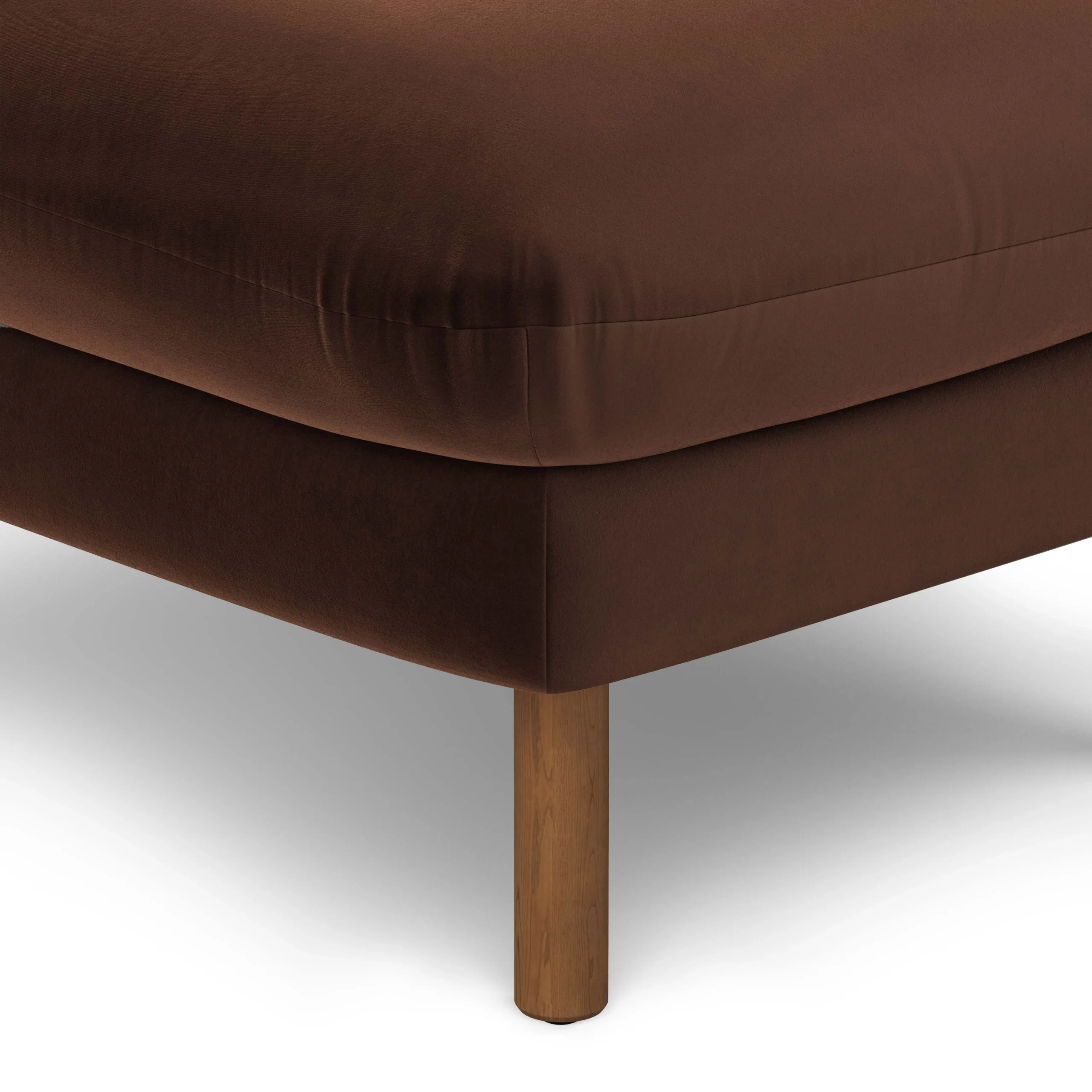Sanders 35.5_ Velvet Ottoman - Plush Pacific Brown - Image 3