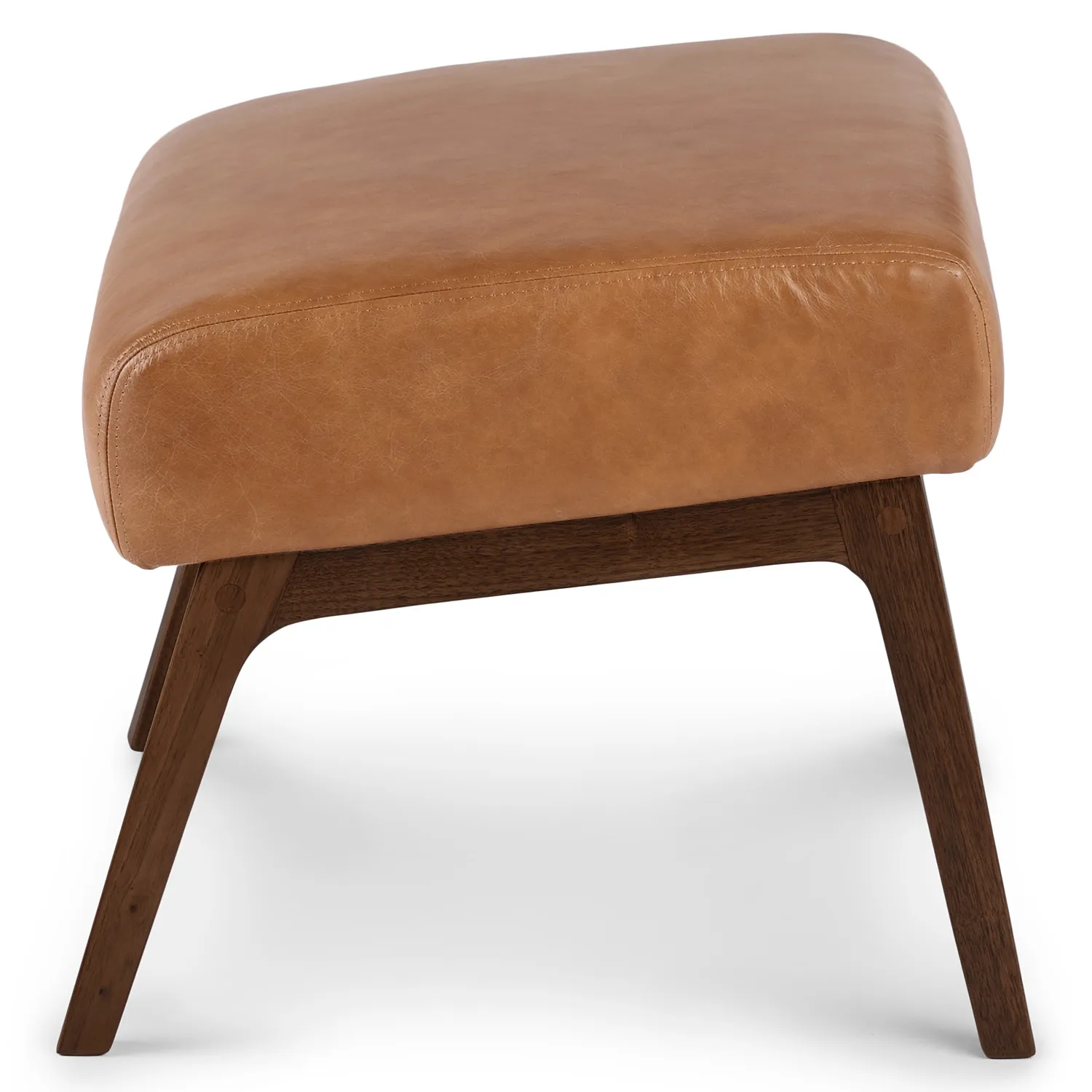 Otio 22_ Leather Ottoman - Walnut and Toscana Tan - Image 6