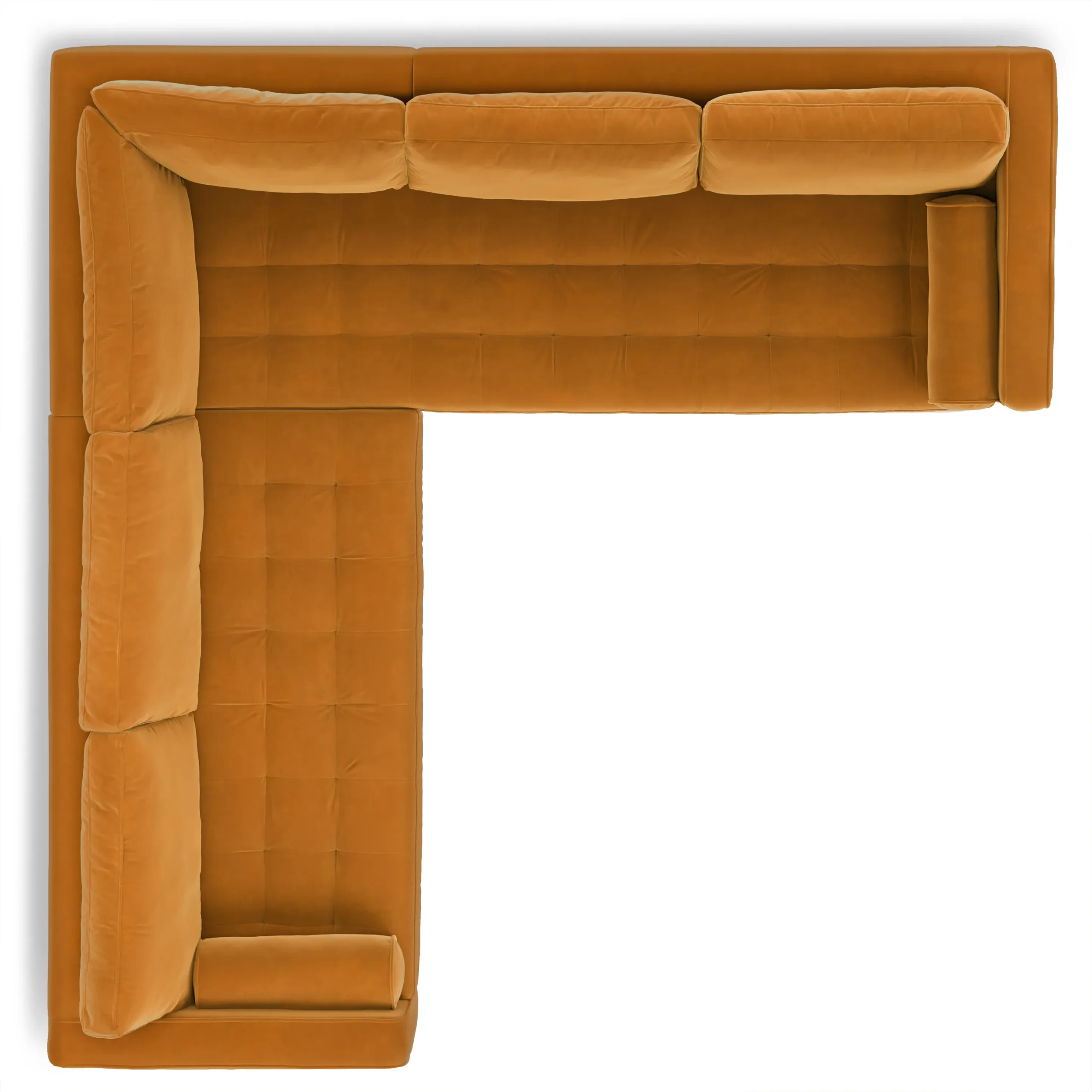 Sven 107_ Tufted Velvet Corner Sectional - Plush Pacific Ginger - Image 6