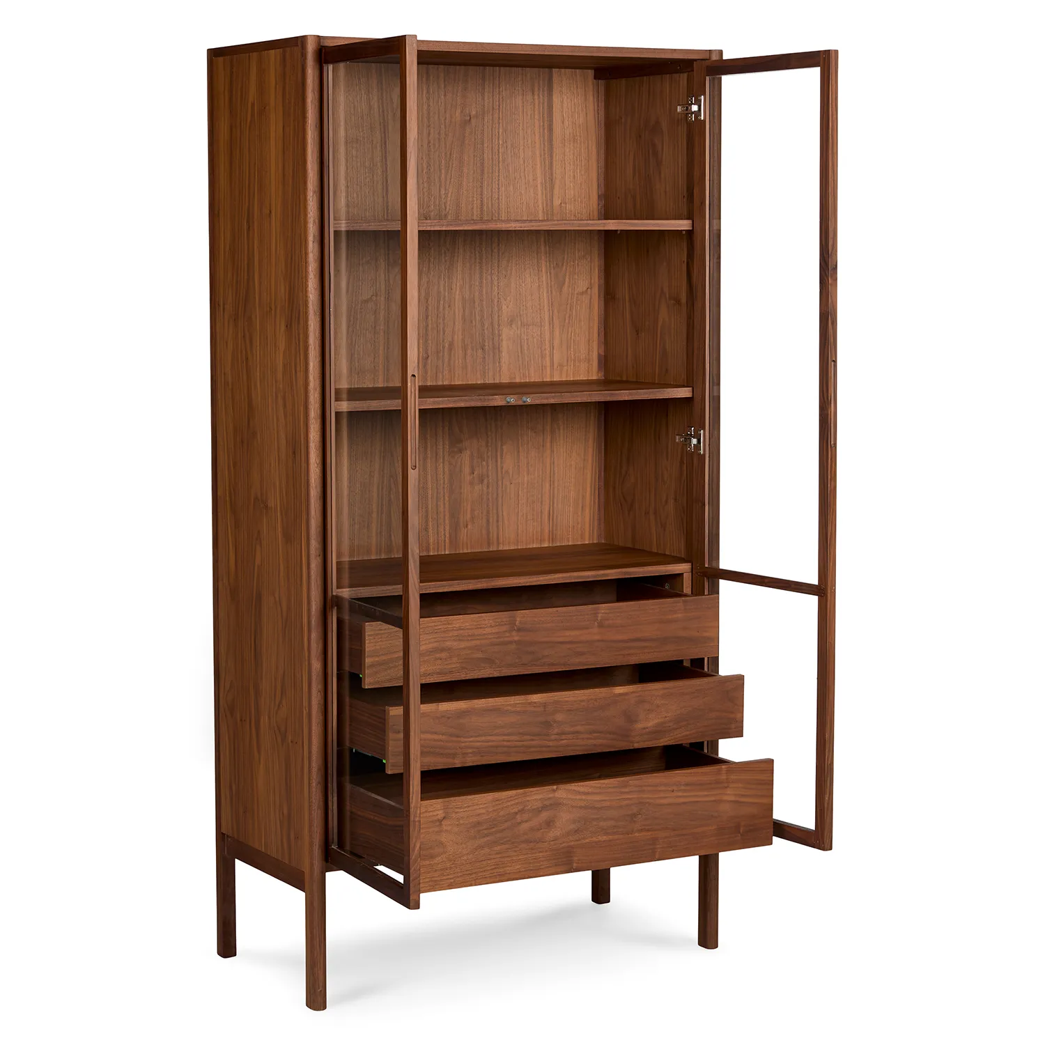 Mysen 35.5_ Glass Cabinet - Walnut - Image 6