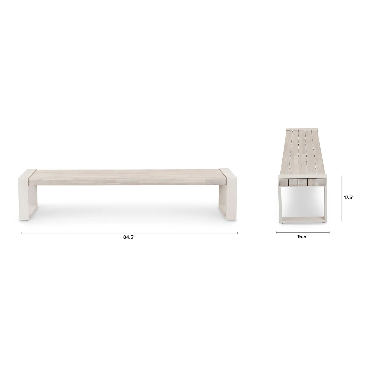 Lubek 84.5_ Outdoor Bench - Byron Gray - Image 2