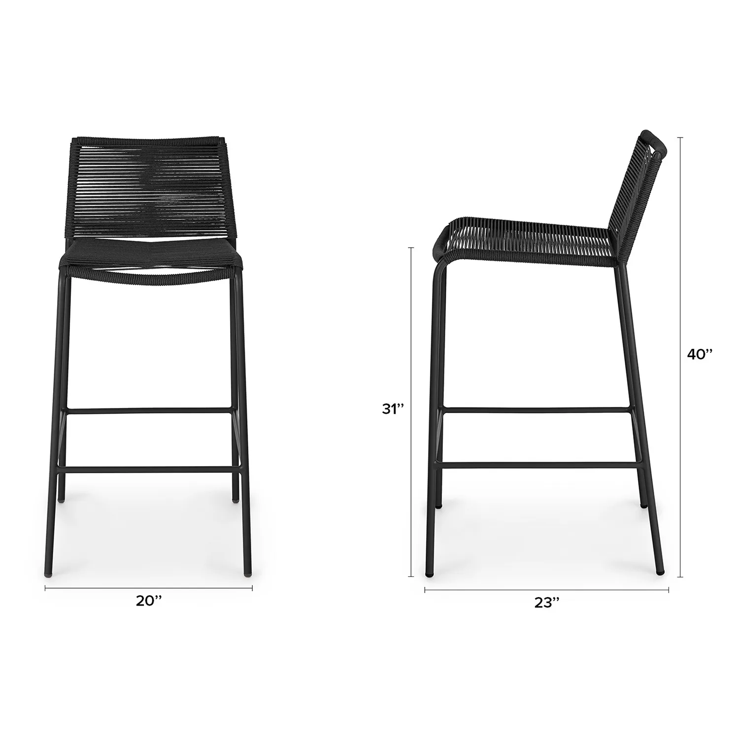 Zina Outdoor Bar Stool - Ember Black - Image 6