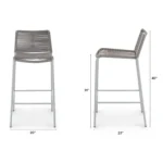 Zina Outdoor Bar Stool - Heathered Gray