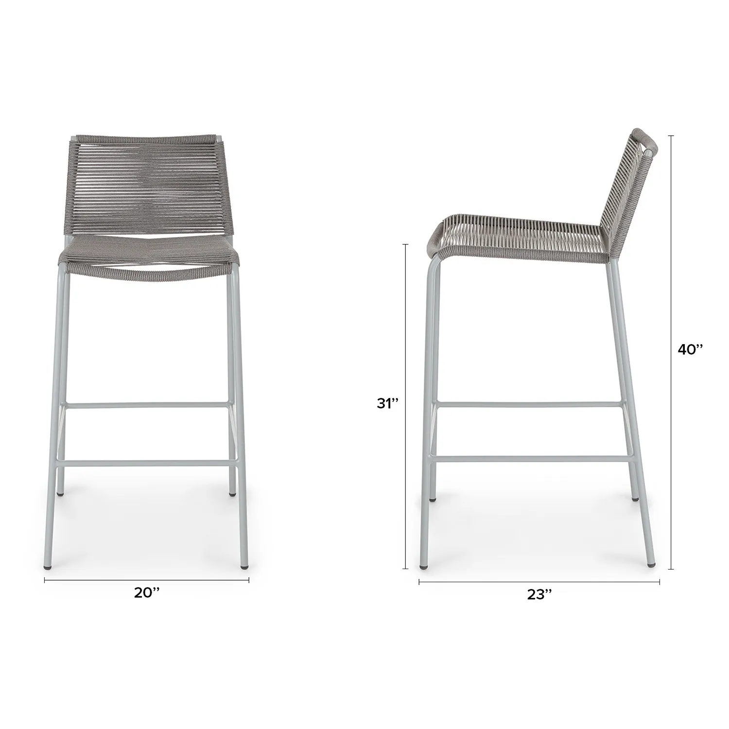 Zina Outdoor Bar Stool - Heathered Gray - Image 6