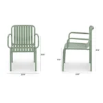 Sarek Outdoor Stackable Dining Armchair - Khaki Green