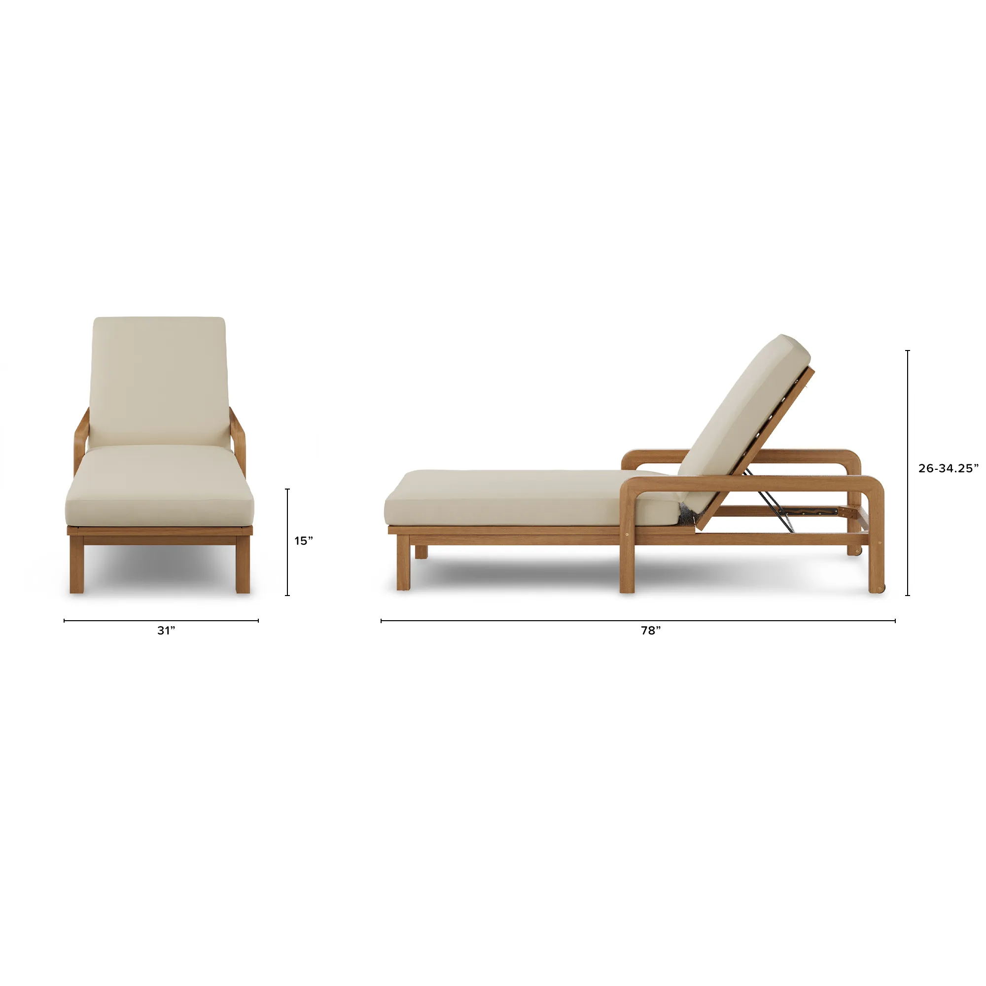 Laholm 78_ Outdoor Chaise Lounge - Dravite Ivory - Image 2