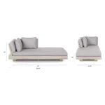 Lubek 69.25_ Outdoor Low Left Chaise Lounge - Beach Sand