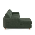 Vati 90.5_ Left Storage Sectional - Natural Oak and Green Wool Bouclé