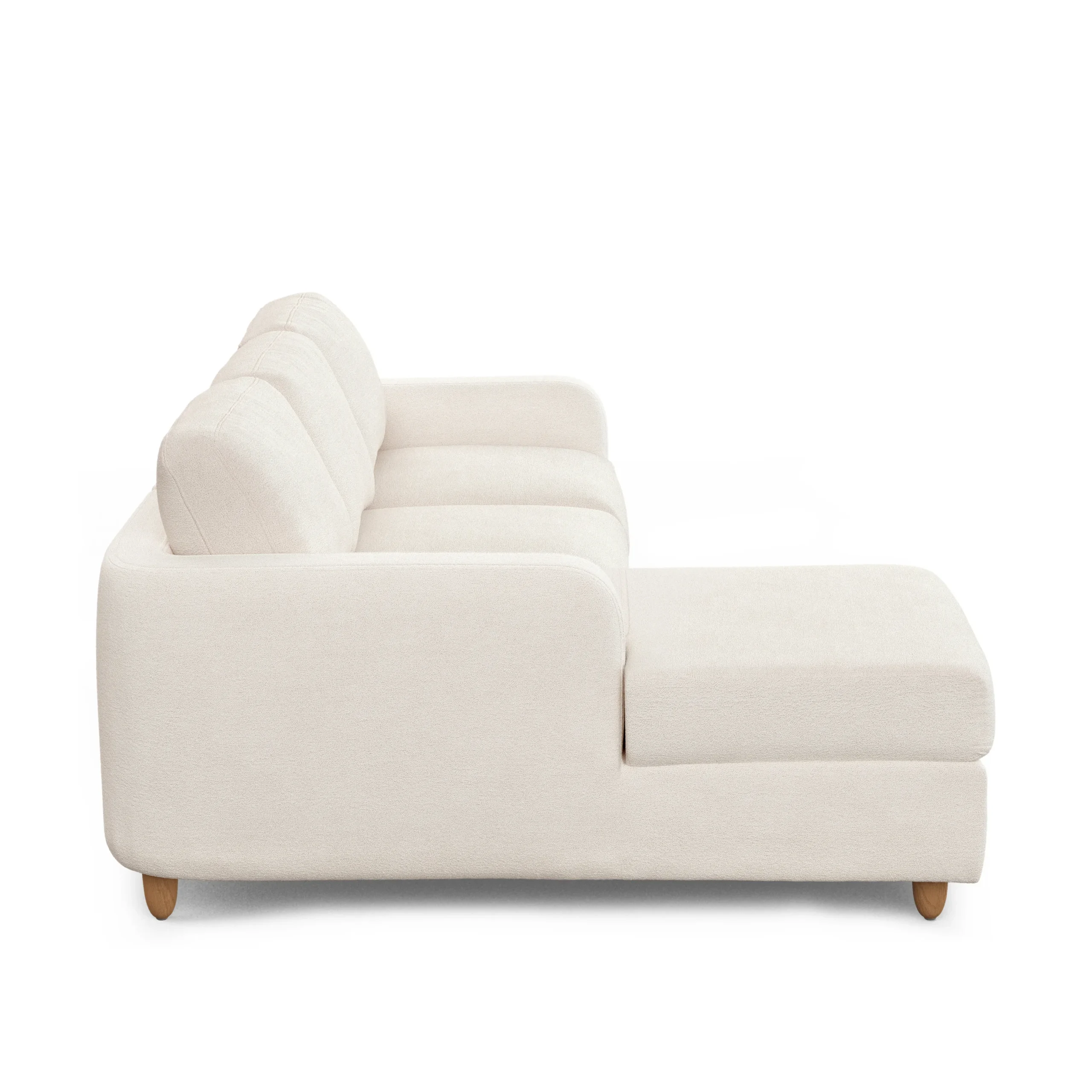 Vati 90.5_ Left Storage Sectional - Natural Oak and Ivory Wool Bouclé - Image 6