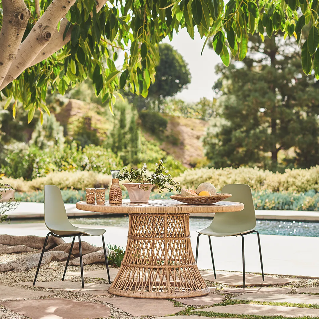 Calliope 54.5_ Outdoor Dining Table - Wicker - Image 3