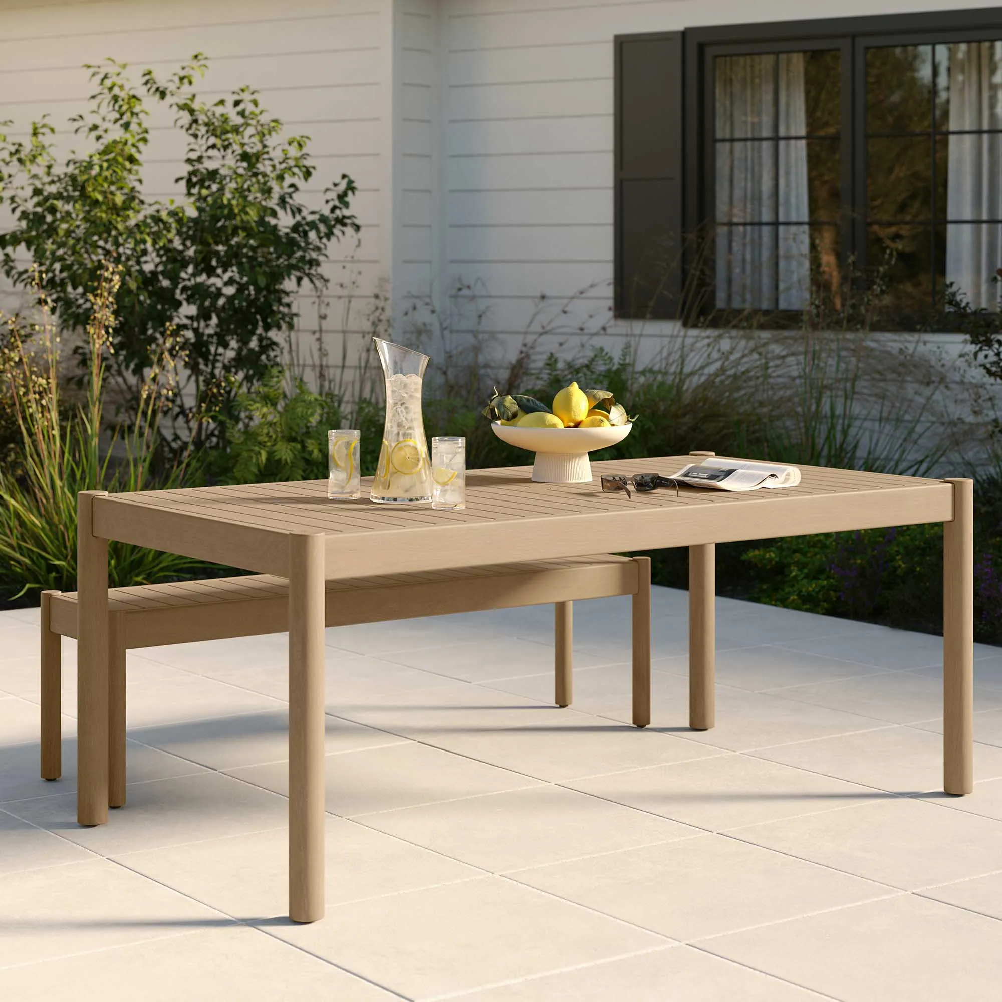 Rosa 75_ Outdoor Dining Table - Eucalyptus
