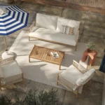 Bixby Outdoor Concrete Side Table - Ochre Brown