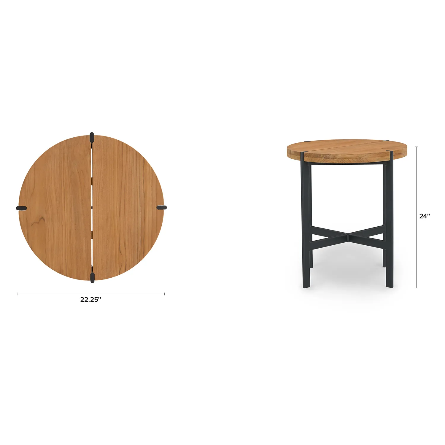 Haskel Outdoor Side Table - Shield Teak - Image 2