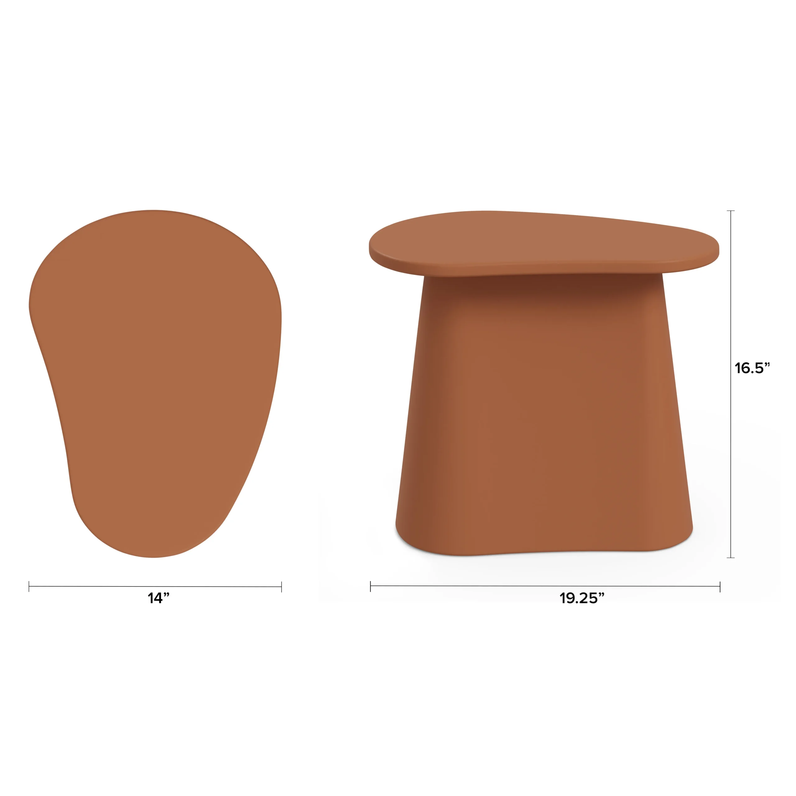 Noora Outdoor Side Table - Ochre Brown - Image 2