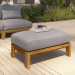 Cove 34.25_ Outdoor Ottoman - Basket Gray