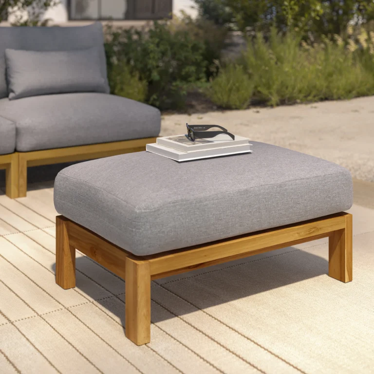 Cove 34.25_ Outdoor Ottoman - Basket Gray