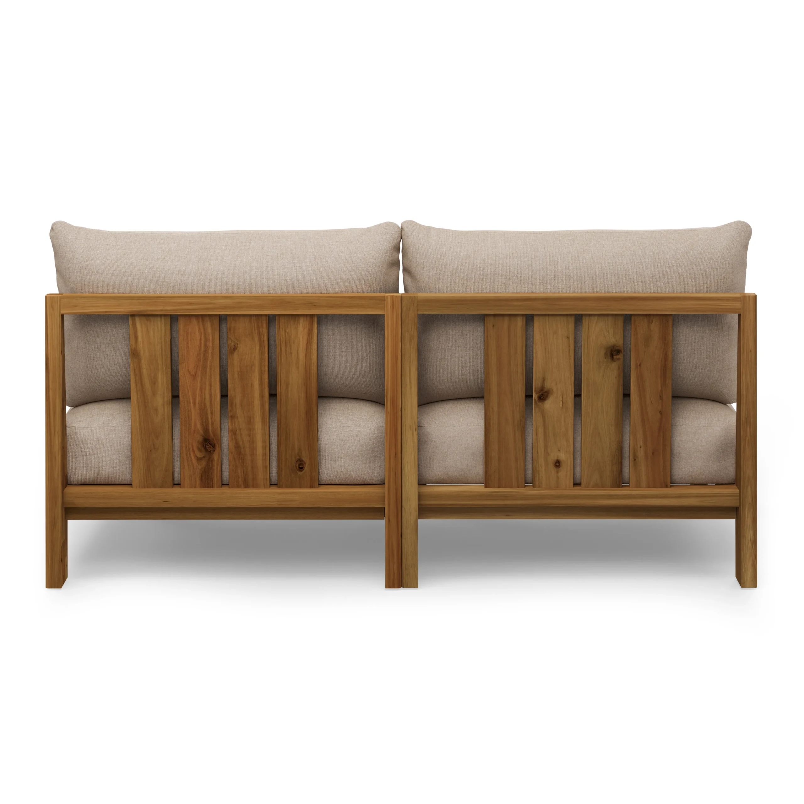 Cove 68.5_ Outdoor Armless Modular Loveseat - Basket Beige - Image 6