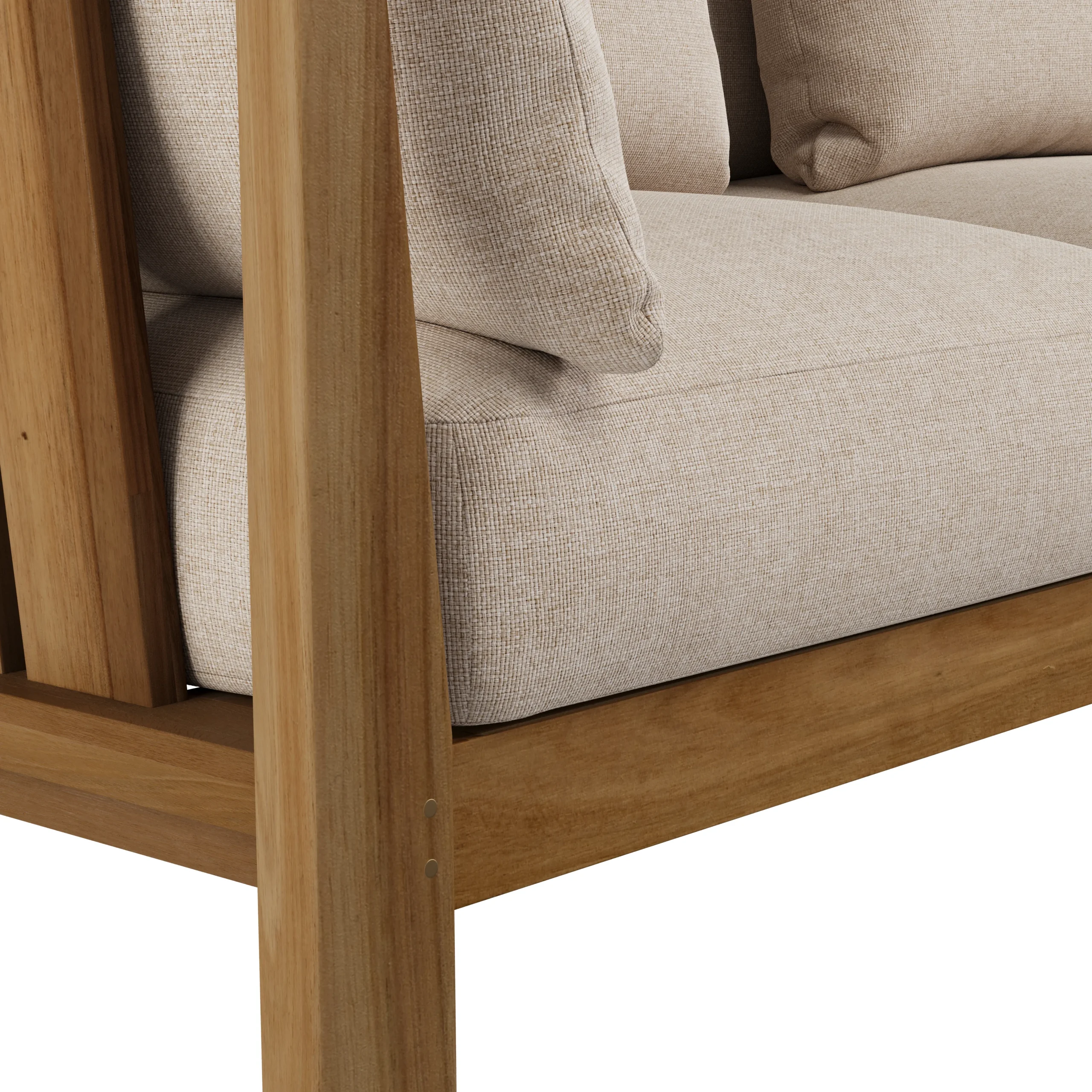 Cove 68.5_ Outdoor Modular Loveseat - Basket Beige - Image 9
