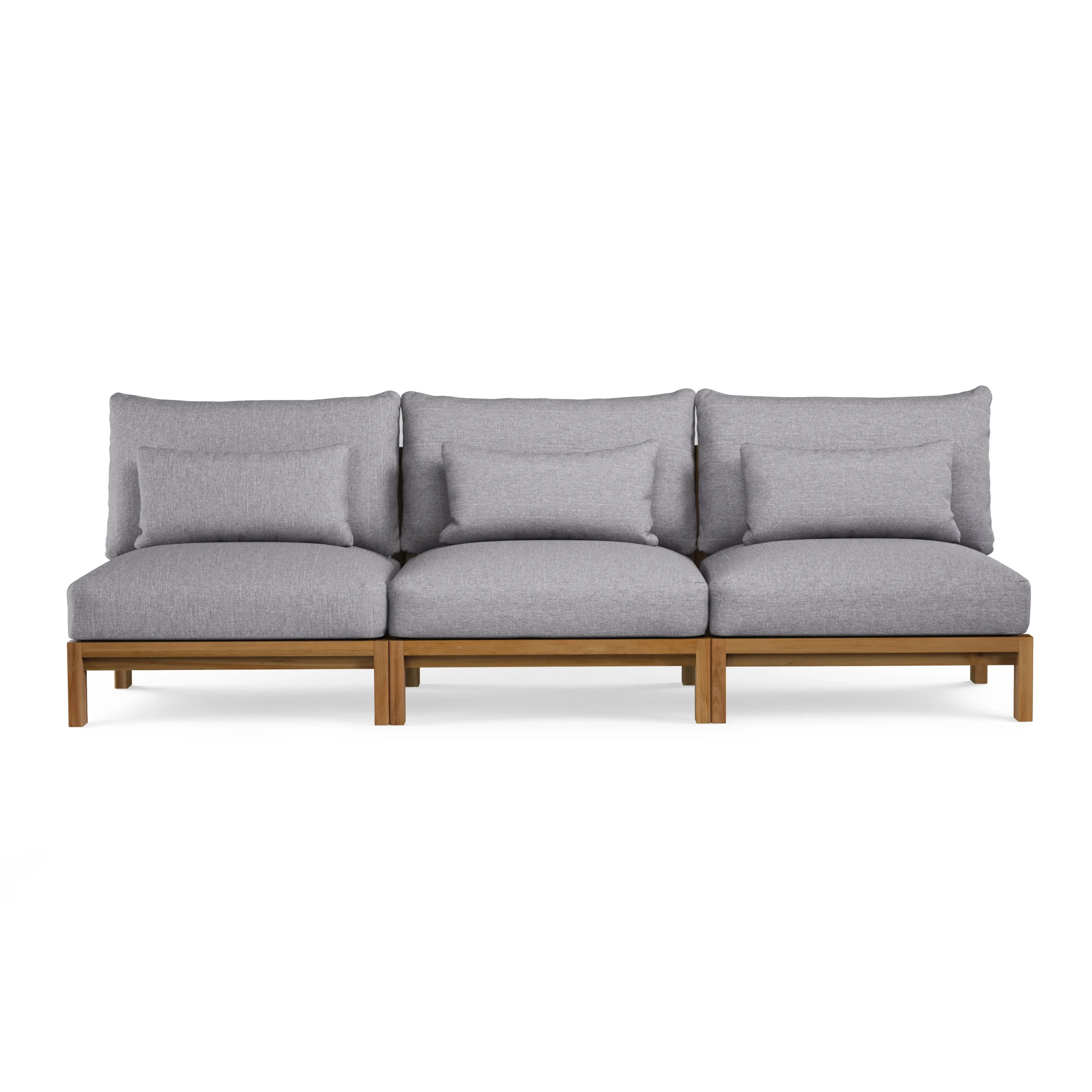 Cove 102.75_ Outdoor Armless Modular Sofa - Basket Gray - Image 9