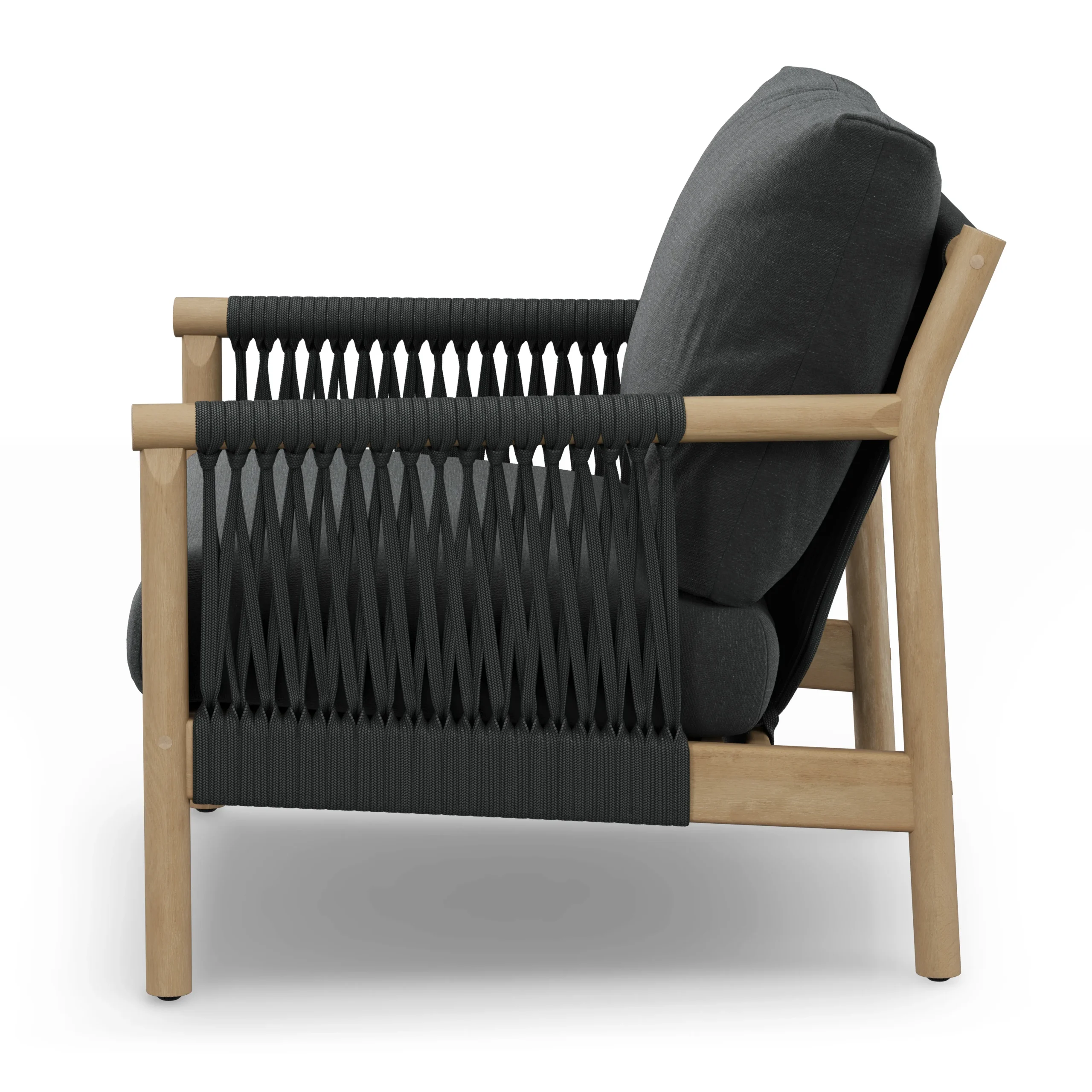 Rosa 34.5_ Outdoor Lounge Chair - Dravite Black - Image 5