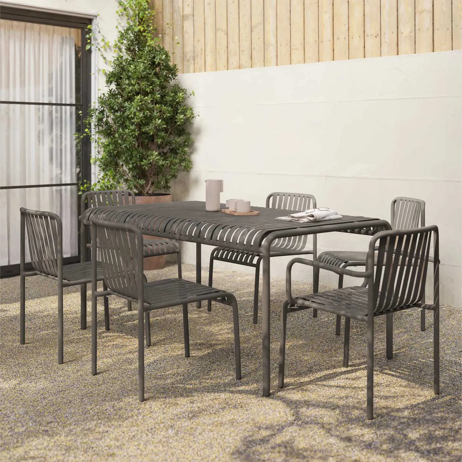 Sarek Outdoor Stackable Dining Chair - Warm Stone - Image 14