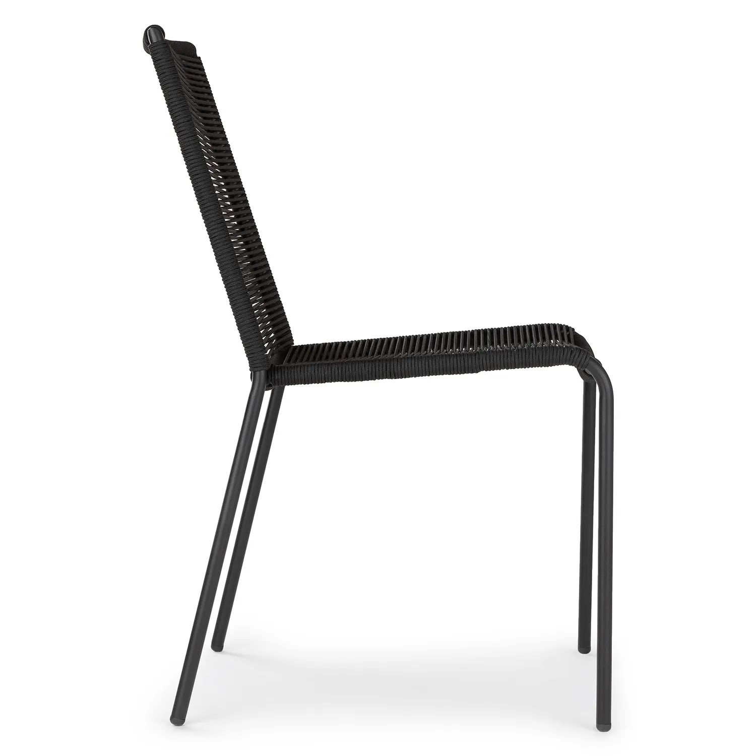 Zina Outdoor Stackable Dining Chair - Ember Black - Image 11