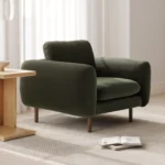 Sanders 37_ Velvet Lounge Chair - Plush Pacific Green