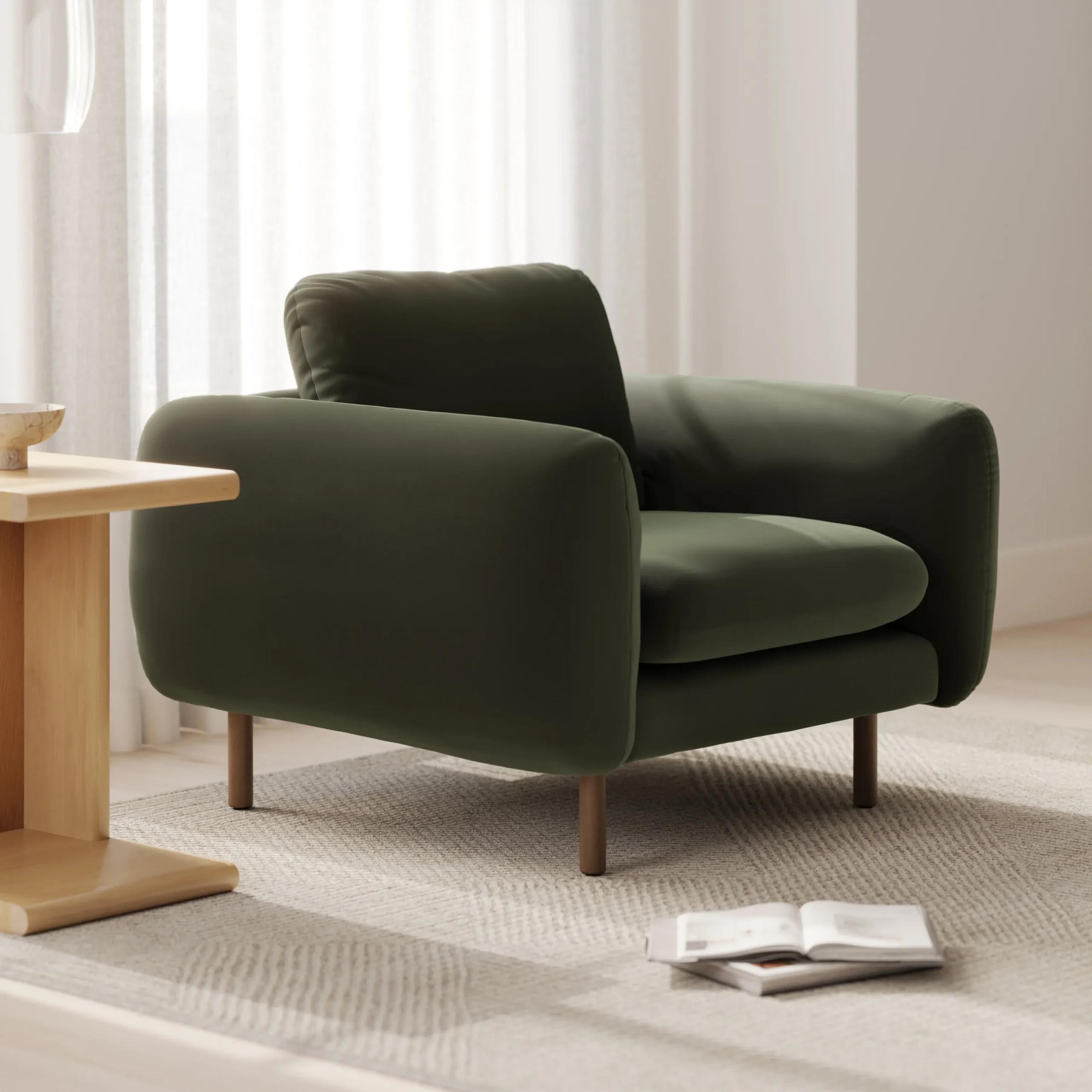 Sanders 37_ Velvet Lounge Chair - Plush Pacific Green - Image 13